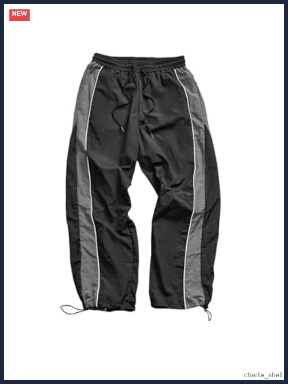 Men's Y2K Wide Leg Baggy Parachute Pants Hip Hop Track Trousers